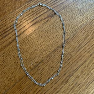 Sterling Silver double chain ball necklace